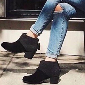 Tom's Leila suede wool felt bootie